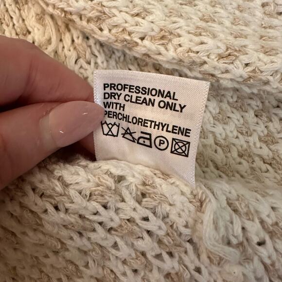 Etcetera cream & beige knit open-front cotton cardigan sweater size M - Picture 8 of 11